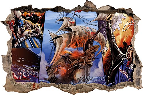 Ultras Rostock mit Schiff, 3D Wandsticker Format: 92x62cm, Wanddekoration von Ultras-Art