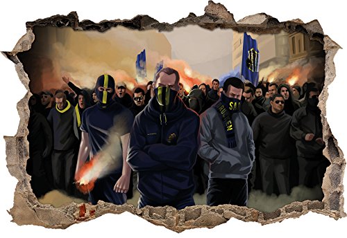 Ultras Saarbrücken, 3D Wandsticker Format: 92x62cm, Wanddekoration von Ultras-Art