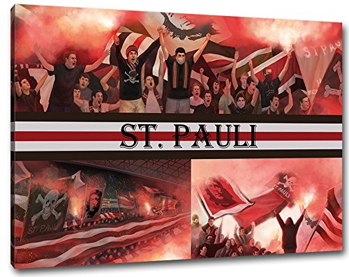 Ultras St. Pauli, Bild auf Leinwand Panorama, fertig gerahmt, 120 x 80 cm von Ultras-Art