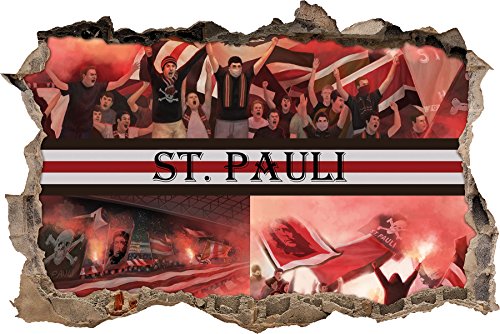 Ultras St. Pauli Collage, 3D Wandsticker Format: 92x62cm, Wanddekoration von Ultras-Art