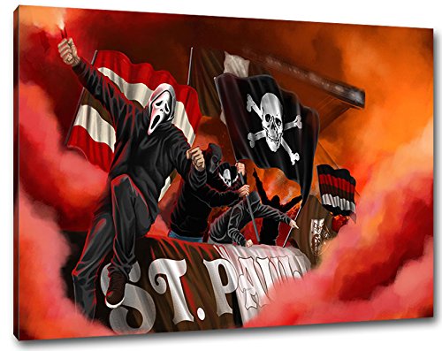 Ultras St. Pauli Format: 60x40, Bild auf Leinwand XL, fertig gerahmt von Ultras-Art