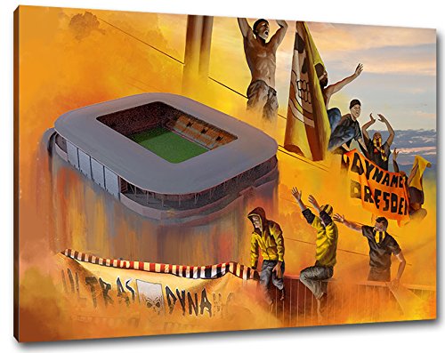 Ultras Stadion Dresden Format: 60x40, Bild auf Leinwand XL, fertig gerahmt von Ultras-Art