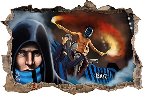 Ultras Waldhof 07 Kunst, 3D Wandsticker Format: 92x62cm, Wanddekoration von Ultras-Art