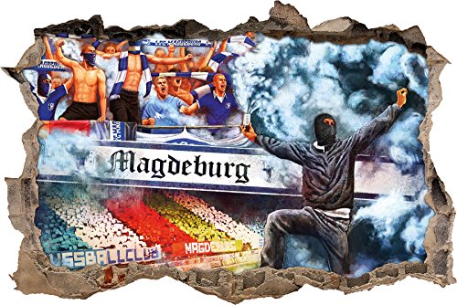 Ultras magdeburg Collage, 3D Wandsticker Format: 62x42cm, Wanddekoration von Ultras-Art