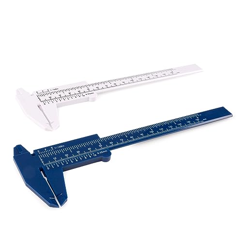 Ultrassist Messschieber aus Kunststoff (2 Stück), 150 mm Mini-Messschieber aus Kunststoff für Schüler, tragbare 0-6 Zoll Messwerkzeuge, Schiebelehre von Ultrassist