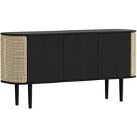 UMAGE - Treasures Sideboard mit 3 Türen, schwarz / Wiener Geflecht von Umage