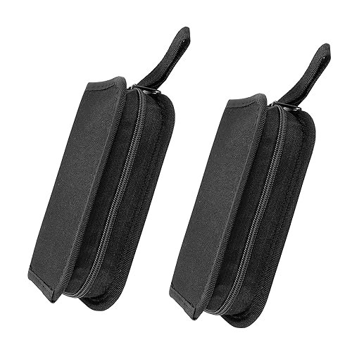 Umaki Kleine Werkzeugtasche aus Segeltuch mit Reißverschluss und 13 verstellbaren Schlaufen und einem Aufbewahrungsgürtel, Werkzeugtasche für Handwerk, Wartung, Schwarz, 2 Stück von Umaki