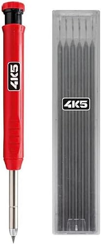 4K5 Tools Tieflochmarker DHM (Markierstift graphit, zum Anzeichnen auf Holz / Metall / Keramik, für schwer zugängliche Stellen, mit Anspitzer) von Umarex