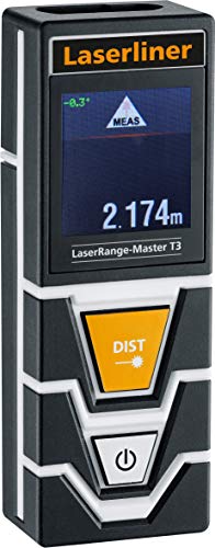 LASERLINER - LaserRange-Master T3 - Entfernungsmesser - Präzise Messungen - Längen, Flächen und Volumina, Pythagoras - Reichweite 30m - Touchscreen - Stativgewinde - Einfach zu bedienen - Kompakt von Laserliner