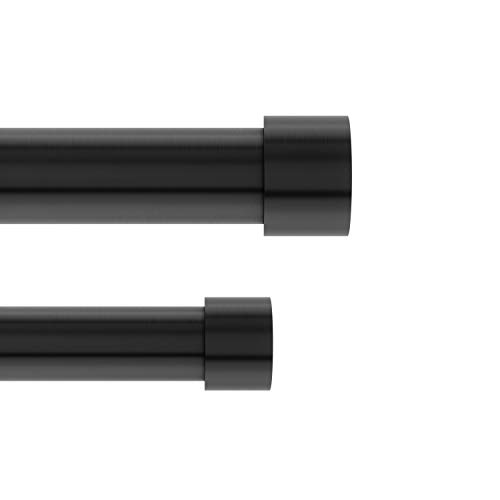 Umbra 1-Inch Cappa Doppel-Gardinenstange, 2,5 cm 66 to 120-Inch Schwarz gebürstet, Metall von Umbra