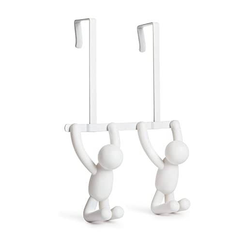 Umbra 1004260-660 Buddy Türgarderobe mit Doppelhaken, Plastik, weiß, 21.6 x 30.5 x 10.8 cm, Weiss von Umbra