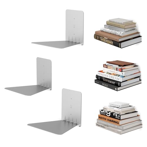 Umbra Conceal unsichtbares Schwebe Bücherregal, 3er-Set, Silber, Gross von Umbra