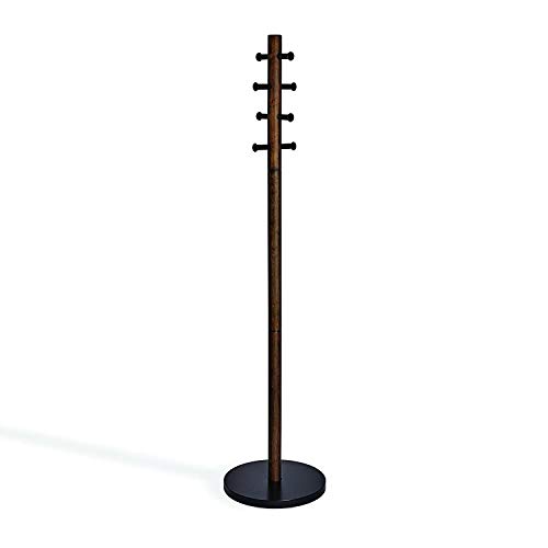 Umbra 1005871-048 Pillar Coat Rack, Garderobenständer aus Holz, Schwarz-Walnuss, 167.64 x 39.70 x 39.70cm von Umbra