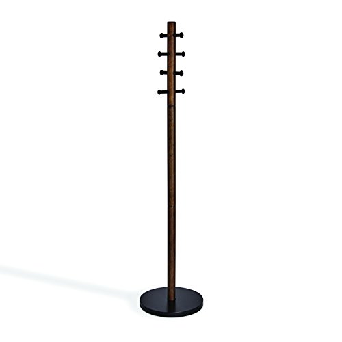 Umbra 1005871-048 Pillar Coat Rack, Garderobenständer aus Holz, Schwarz-Walnuss, 167.64 x 39.70 x 39.70cm von Umbra