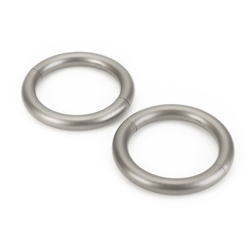 Umbra Halo Gardinenraffhalter – Magnetische Drapier Ringe für Vorhänge und Gardinen, Set mit 2 Ringen, Metall / Nickel von Umbra