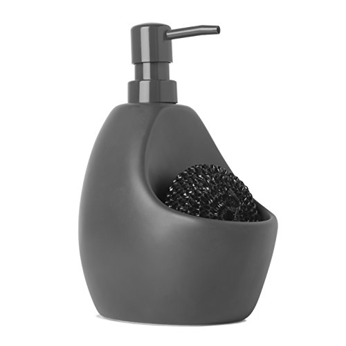 Umbra 330750-149 Joey Pump / Scrubby, Seifenspender aus Keramik, Grau, 591ml Fassungsvermögen von Umbra