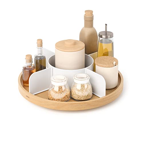 Umbra Bellwood Drehbarer Organizer, Lazy Susan Drehteller, Weiss/Natur von Umbra