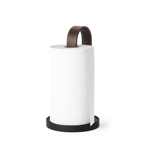 Umbra Küchenrollenhalter stehend, Zewa Rollenhalter und Papierrollenhalter für Küchentücher, Schwarz/Walnuss, Einheitsgroesse Umbra Küchenrollenhalter stehend, Zewa Rollenhalter und Papierrollenhalter für Küchentücher, Schwarz/Walnuss, Einheitsgroesse von Umbra
