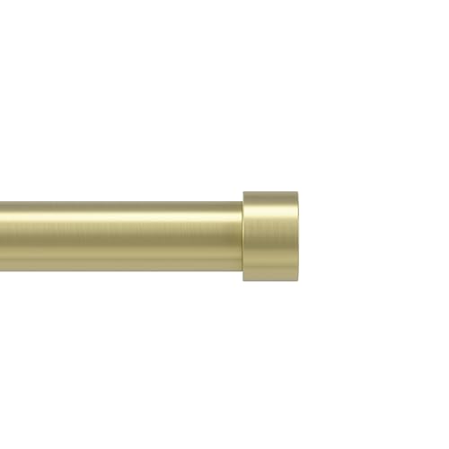 Umbra Cappa Gardinenstange, Ausziehbare Teleskop-Vorhangstange, Set beinhaltet 1 Gardinenstange, Wandhalter, Befestigungsmaterial und Endstücke, 66"-120", 168-305 cm, D25mm, Gardinenstange, Gold von Umbra