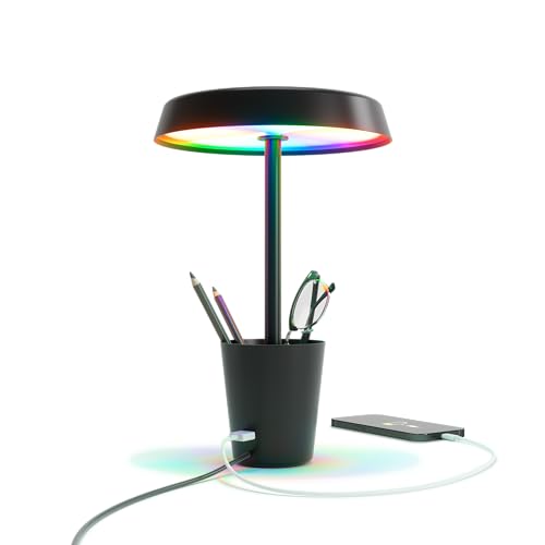 Umbra Cup Smart Tischlampe mit Nanoleaf Technologie, Dimmbare LED Lampe, Schwarz von Umbra
