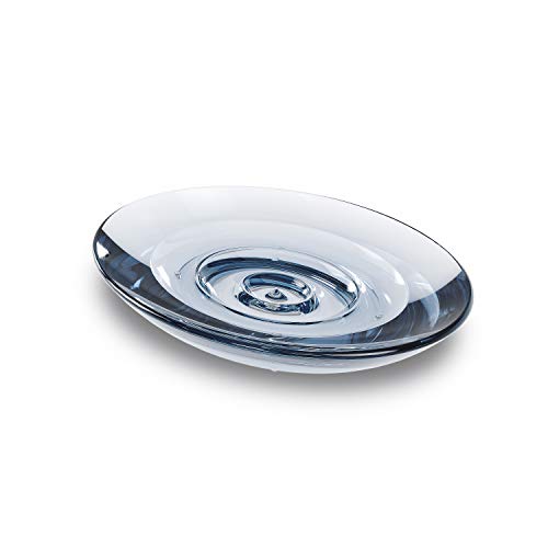 Umbra Droplet Seifenschale aus Acrylglas, ovale Seifenablage mit Ablauf für Badezimmer und Küche, Denim Blau, normal von Umbra