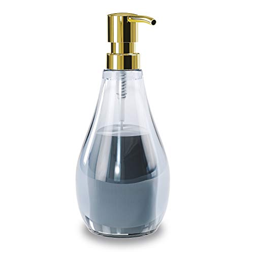 Umbra Droplet Seifenspender, Flüssigseifenspender und Spülmittelspender mit 280ml Fassungsvermögen aus Acrylglas für Badezimmer und Küche, Denim Blau, normal von Umbra