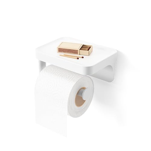 Umbra Flex Toilettenpapierhalter mit integrierter Ablage zum Kleben von Umbra