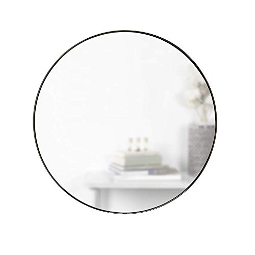 Umbra Hubba Wandspiegel - Runder Spiegel und Wanddeko für Diele, Badezimmer, Wohnzimmer und Mehr, 86 cm, Titan von Umbra