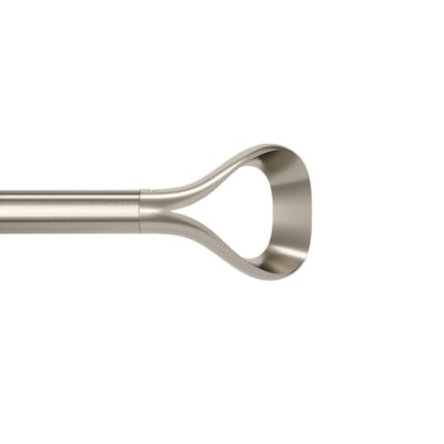 Umbra Loop Gardinenstange mit D25mm, Verstellbar 42" - 120", 107-305 cm, Nickel von Umbra