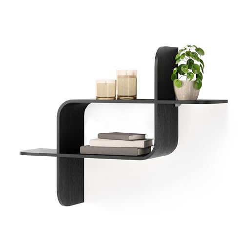Umbra Montage Wandregal, Schweberegal aus Bugholz, Holz, Zwart, 62x15x47 cm Umbra Montage Wandregal, Schweberegal aus Bugholz, Holz, Zwart, 62x15x47 cm von Umbra