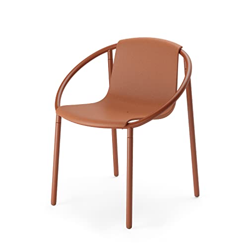 Umbra Ringo Stuhl, Moderner Esszimmerstuhl für den Innen-und Außenbereich, Terrakotta Braun, Einheitsgrösse von Umbra