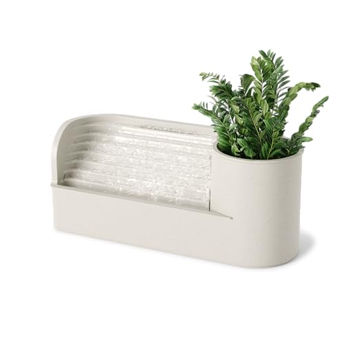 Umbra Stream Tischbrunnen, Zimmerbrunnen mit integrierter Ablage, Beige von Umbra