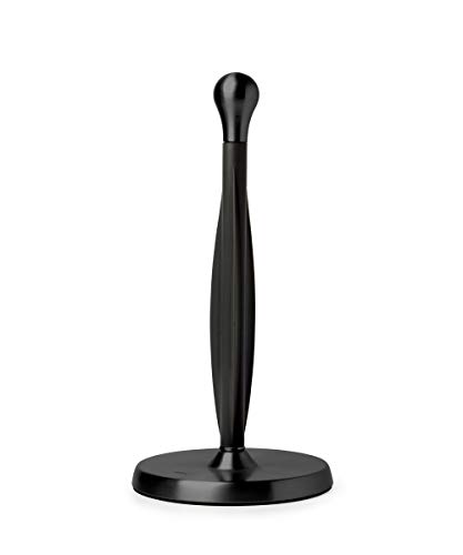 Umbra Tug Modern Stand Up Holder – Easy One-Handed Tear Kitchen Dispenser with Weighted Base for Standard Paper Towel Rolls, Black, Sonstige, Schwarz Metallic, 7" Height, 16 von Umbra