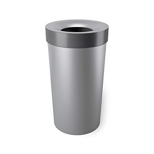 Umbra Vento Open Top 16.5-Gallon Kitchen Trash Large, Garbage Can for Indoor, Outdoor or Commercial Use, 16.5 Gallon, Grey/Steel, Kunststoff, 2.3 Umbra Vento Open Top 16.5-Gallon Kitchen Trash Large, Garbage Can for Indoor, Outdoor or Commercial Use, 16.5 Gallon, Grey/Steel, Kunststoff, 2.3 von Umbra