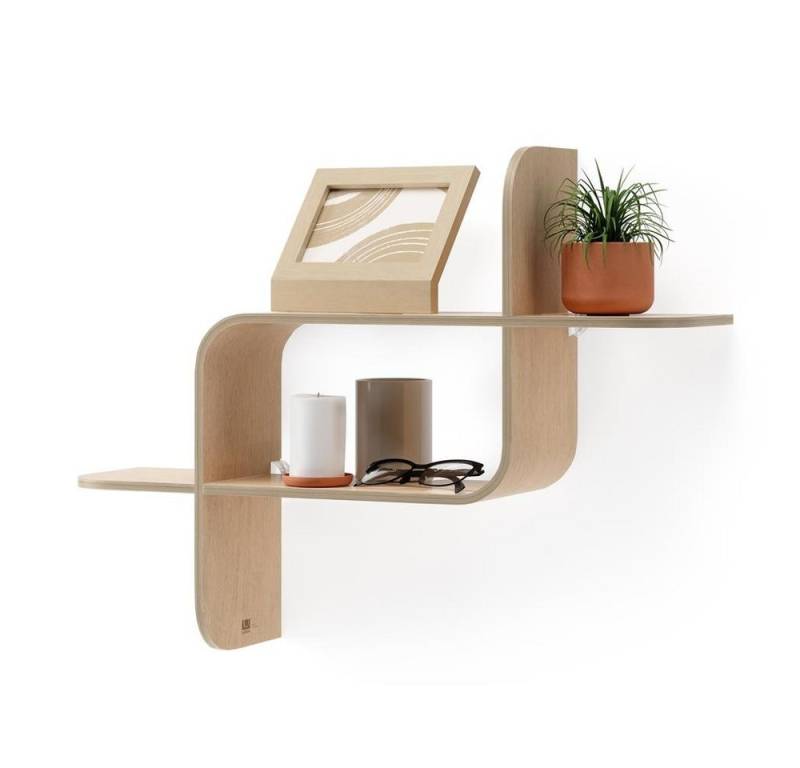 Umbra Wandregal Montage, Schweberegal aus Bugholz von Umbra