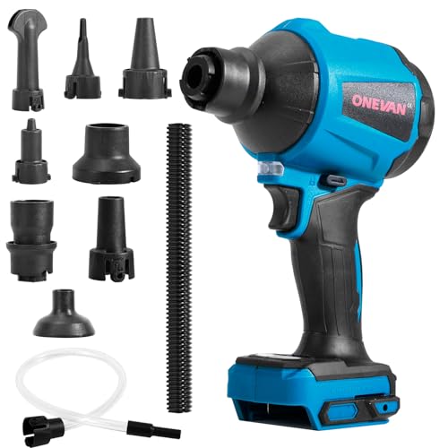 Umelee Akku Laubbläser 18V, 7-in-1 Laubbläser, Kompatibel mit Ma-ki-TA 18V Akku, Mini Akku Betriebener Laubbläser Gebläse für Gartenarbeit, Camping, Auto, Hausreinigung (Ohne Akku & Ladegerät) von Umelee