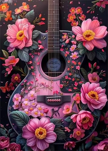Umfarvt Diamond Painting Gitarre Blume Set für Erwachsene DIY Round Strass 50x70cm,5D diamond painting bilder Diamant Kunst Malerei Stickerei Kreuzstich Set,Wohnzimmer Wanddeko Umfarvt Diamond Painting Gitarre Blume Set für Erwachsene DIY Round Strass 50x70cm,5D diamond painting bilder Diamant Kunst Malerei Stickerei Kreuzstich Set,Wohnzimmer Wanddeko von Umfarvt
