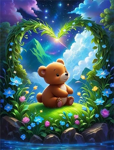 Umfarvt Rasen Cartoon Bär Diamond Painting Erwachsene set DIY Round Vollbohrer 90x110cm,5D Diamant Painting Bilder für Erwachsene,Strass Stickerei Leinwand painting set,Wanddeko Geschenk Umfarvt Rasen Cartoon Bär Diamond Painting Erwachsene set DIY Round Vollbohrer 90x110cm,5D Diamant Painting Bilder für Erwachsene,Strass Stickerei Leinwand painting set,Wanddeko Geschenk von Umfarvt