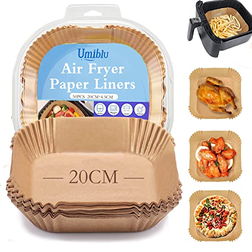 UMIBLU Backpapier für Heißluftfritteuse xxl, Airfryer backpapier für die 5-6 Liter Heißluftfritteuse, Einweg-ölbeständiges Antihaft-air fryer paper 20cm von Umiblu