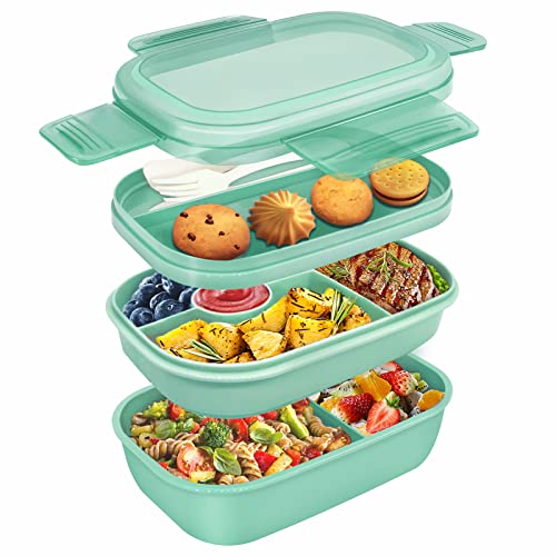 Umiblu lunchbox, Brodose mit Fächern für Kinder und Erwachsene,Dreischichtige Lunchbox mit 1900ML, Mikrowellengeeignete auslaufsichere Bento box von Umiblu