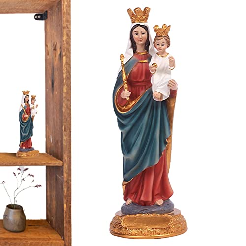 Umifica Katholische Marienstatue, Mutter-Jungfrau-Maria-Statue, die Jesus hält, Christlich-katholische Skulptur Home Room Decor Resin Outdoor Garden Decor von Umifica
