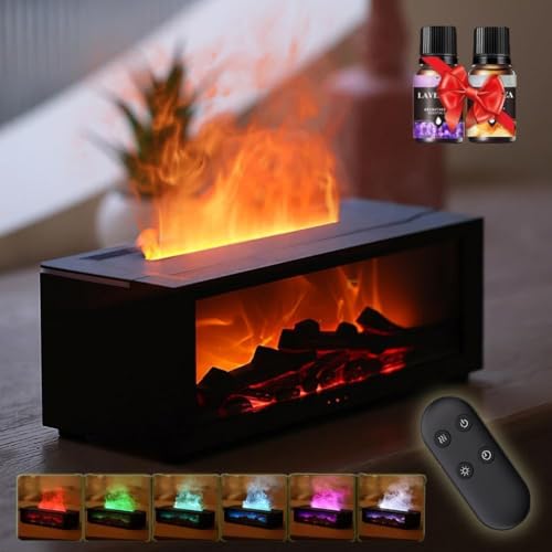 LED Kamin Flammen Aroma Diffuser Diffuser Kamin,Diffuser ätherische öle mit LED Kamin,Diffuser ätherische öle 150ml mit Fernbedienung,7 Arten LED Lichtfarben mit Timer (Schwarz (mit Aromatherapie)) LED Kamin Flammen Aroma Diffuser Diffuser Kamin,Diffuser ätherische öle mit LED Kamin,Diffuser ätherische öle 150ml mit Fernbedienung,7 Arten LED Lichtfarben mit Timer (Schwarz (mit Aromatherapie)) von Umikk