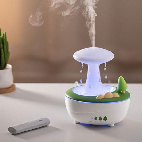 Umikk 280 ml Regen Wolken luftbefeuchter Rain Cloud Humidifier mit Fernbedienung, Pilz Wasser Lampe Raumbefeuchter Schlafzimmer Regentropfen Luft luftbefeuchter Desktop Humidifier Umikk 280 ml Regen Wolken luftbefeuchter Rain Cloud Humidifier mit Fernbedienung, Pilz Wasser Lampe Raumbefeuchter Schlafzimmer Regentropfen Luft luftbefeuchter Desktop Humidifier von Umikk