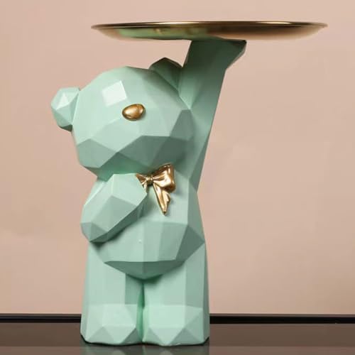 Umikk Bär Schreibtisch Aufbewahrungstablett aus Kunstharz, Bären Deko Harz Tier Skulptur Deko, Bär Statue mit tablett lagerung, Tier Handwerk Harz skulptur, Geschenk für Wohnzimmer von Umikk