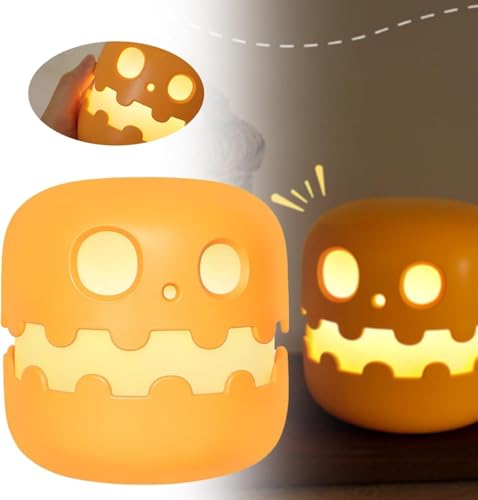 Umikk Halloween Creative Pumpkin Dimming Timer Night Light, 2024 Neu Kürbis Deko Nachtlicht Baby, Herbst Dekoration Kann Gedrückt Werden Nachttischlampe, Kürbis Nachttischlampe (Stil 1) von Umikk