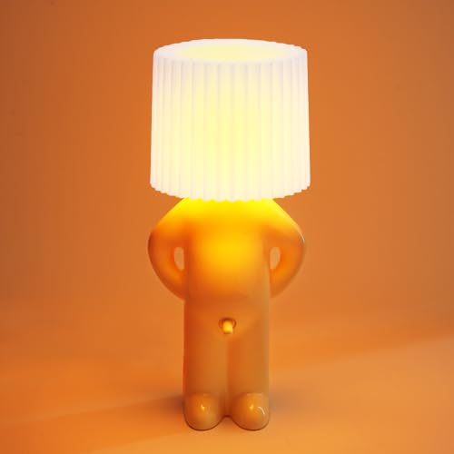 Umikk Kreative Lampe A Little Shy Man, Lustige LED Tischleuchte, Schüchterner Mann-Lampe, Kreative Tischlampe Mit Schirm, Romantische LED Nachttischlampe Schlafzimmerlampe von Umikk