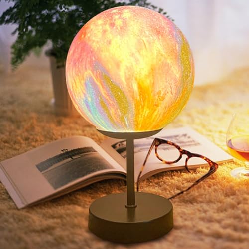 Umikk Mondlampe 3D, 15cm Mond Lampe 3D Sternenhimmel Mondlampe, Dimmbare Nachttischlampen, 3D Mondlicht 25 Beleuchtungsmodi mit ständer von Umikk