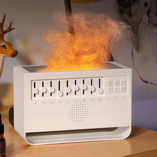 Umikk White Noise Night Light Humidifier, Luft-Aroma-Diffusor, Weißes Rauschen Humidifier mit 8 Naturgeräusche, Sleep Sound Box mit Bluetooth Lautsprecher & 3 Timers für Schlafzimmer Büro (Stil 2) von Umikk