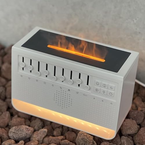 Umikk White Noise Night Light Humidifier, Luft-Aroma-Diffusor, Weißes Rauschen Humidifier mit 8 Naturgeräusche, Sleep Sound Box mit Bluetooth Lautsprecher & 3 Timers für Schlafzimmer Büro (Stil 1) von Umikk