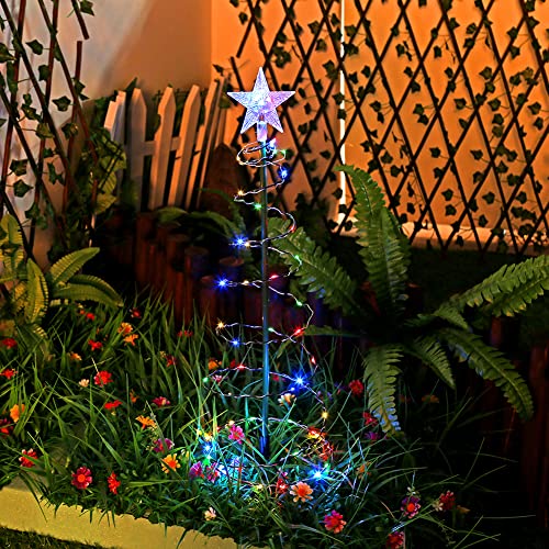 Umikk Weihnachtsbeleuchtung Außen Solar, LED Stern Weihnachten Solarlicht, Weihnachtsstern LED Lichterkette, Weihnachten Sternen Lichterkette für Innen & Außen Lichterkette Fenster Dekoration (Farbe) von Umikk